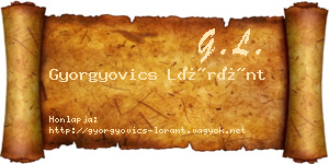 Gyorgyovics Lóránt névjegykártya
