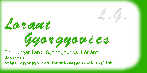 lorant gyorgyovics business card