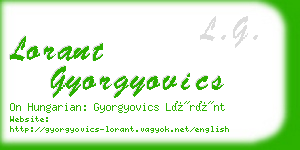 lorant gyorgyovics business card